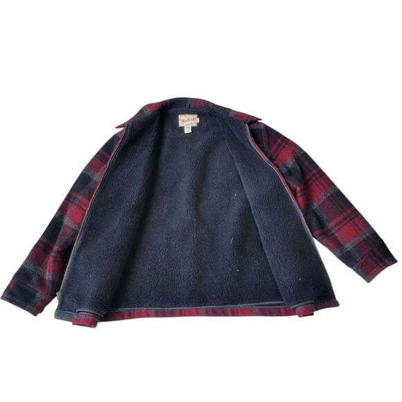 Woolrich Sherpa Fleece Lined Wool Blend Plaid Vintage Jacket Men’s Medium - Picture 2 of 6